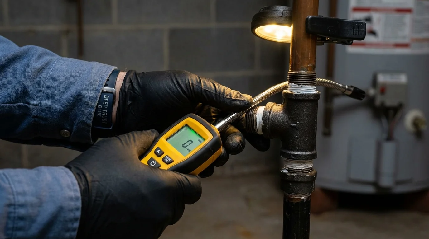 Gas leak detection with electronic sniffer by Johns Plumbing LLC in Fort Yates