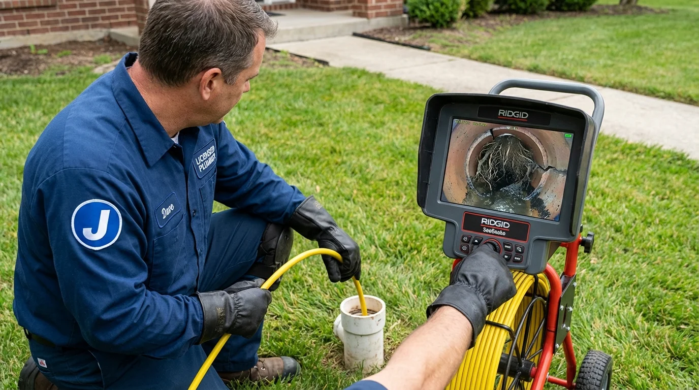 Sewer camera inspection being performed by Johns Plumbing LLC in Fort Yates